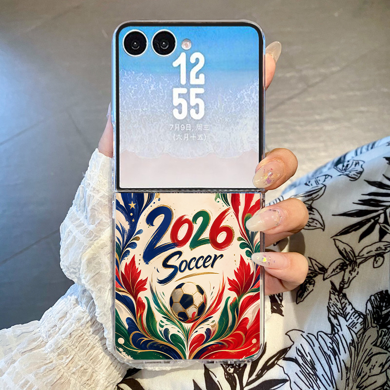 Phone Cases Z Fold 7 - Football Pattern Transparent Phone Case For