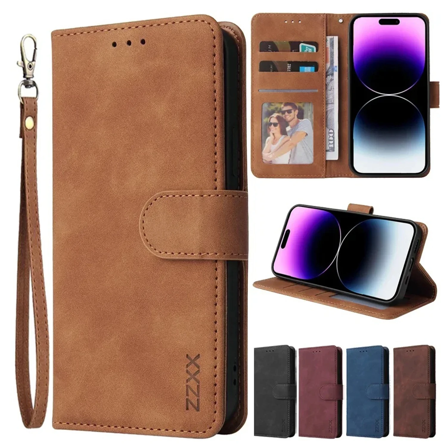 Phone Cases Australia - Leather Case Wallet Card Slot Magnetic