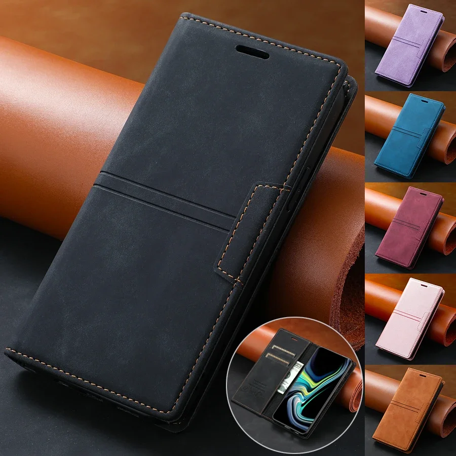 Phone Cases Australia - Wallet Card Slot Magnetic Flip Leather