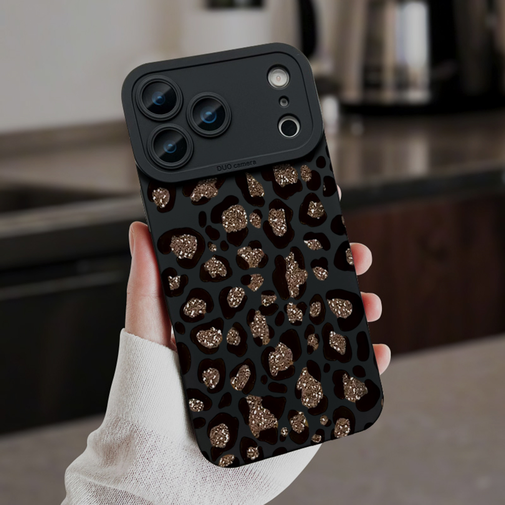 Phone Cases Leopard Print - Gold Glitter Leopard Print Phone Case