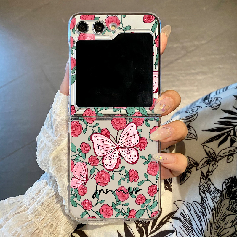 Phone Cases Z Fold 7 - Pink Flowers Pattern Phone Case For