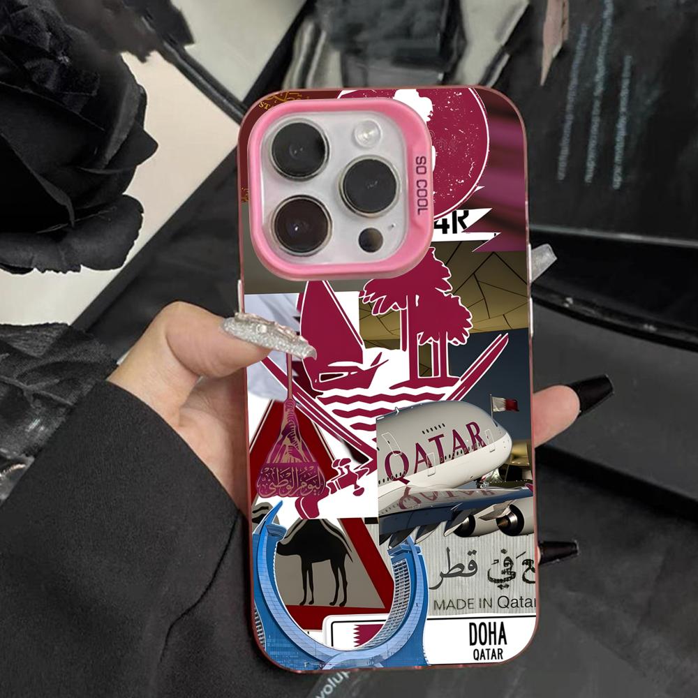 Qatar Flag Pink Translucent Mo – обзор и цена Phone Cases Qatar