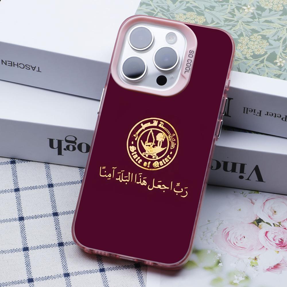 Qatar Flag Pink Translucent Mo – обзор и цена Phone Cases Qatar