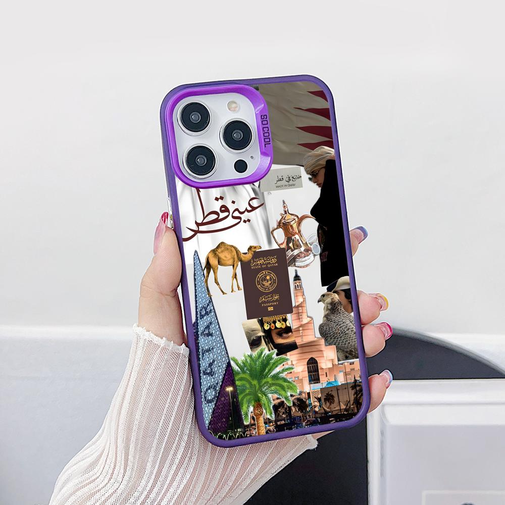 Qatar Flag Purple Translucent  – обзор и цена Phone Cases Qatar
