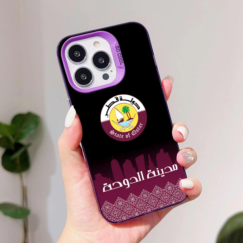 Qatar Flag Purple Translucent  – обзор и цена Phone Cases Qatar