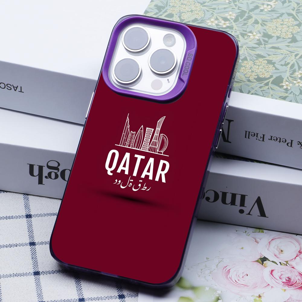 Qatar Flag Purple Translucent  – обзор и цена Phone Cases Qatar