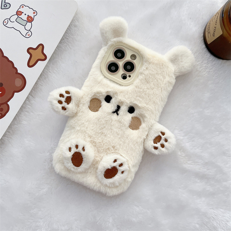 Korean 3D Cartoon Bear Fluffy  – обзор и цена Phone Cases Case