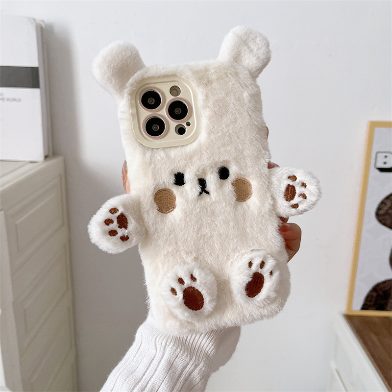 Korean 3D Cartoon Bear Fluffy  – обзор и цена Phone Cases Case
