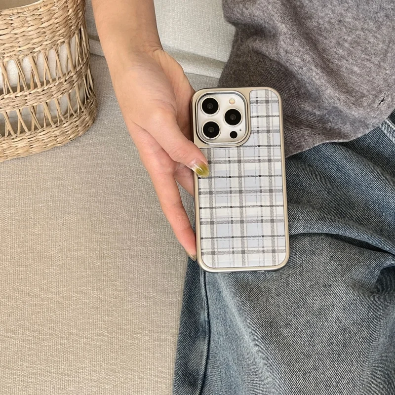 Korean Ins Epoxy Blue Plaid Pa – обзор и цена Phone Cases Y2K