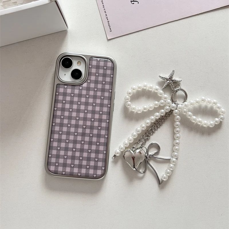 Pink Purple Heart-Shaped Check – обзор и цена Phone Cases Purple