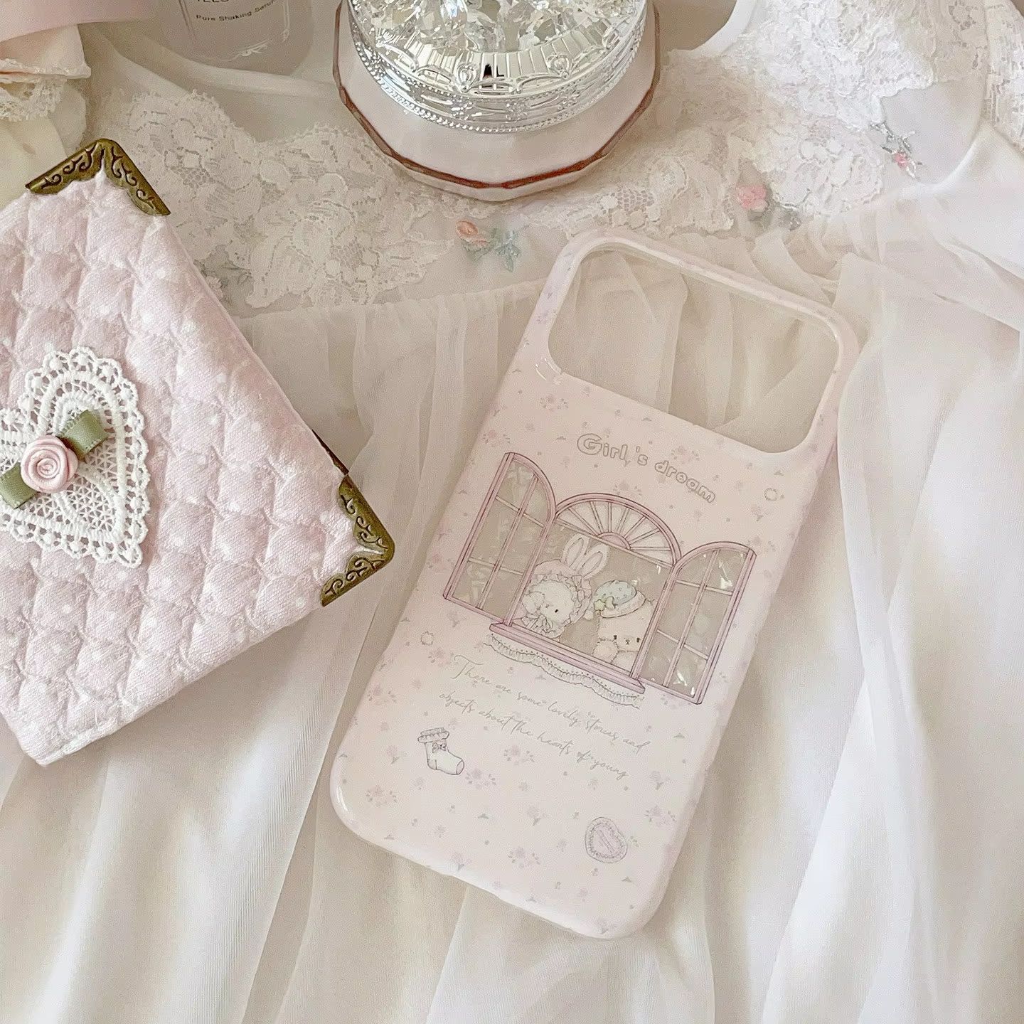 Kawaii Bunny Bear Floral Pink  – обзор и цена Phone Cases Y2K