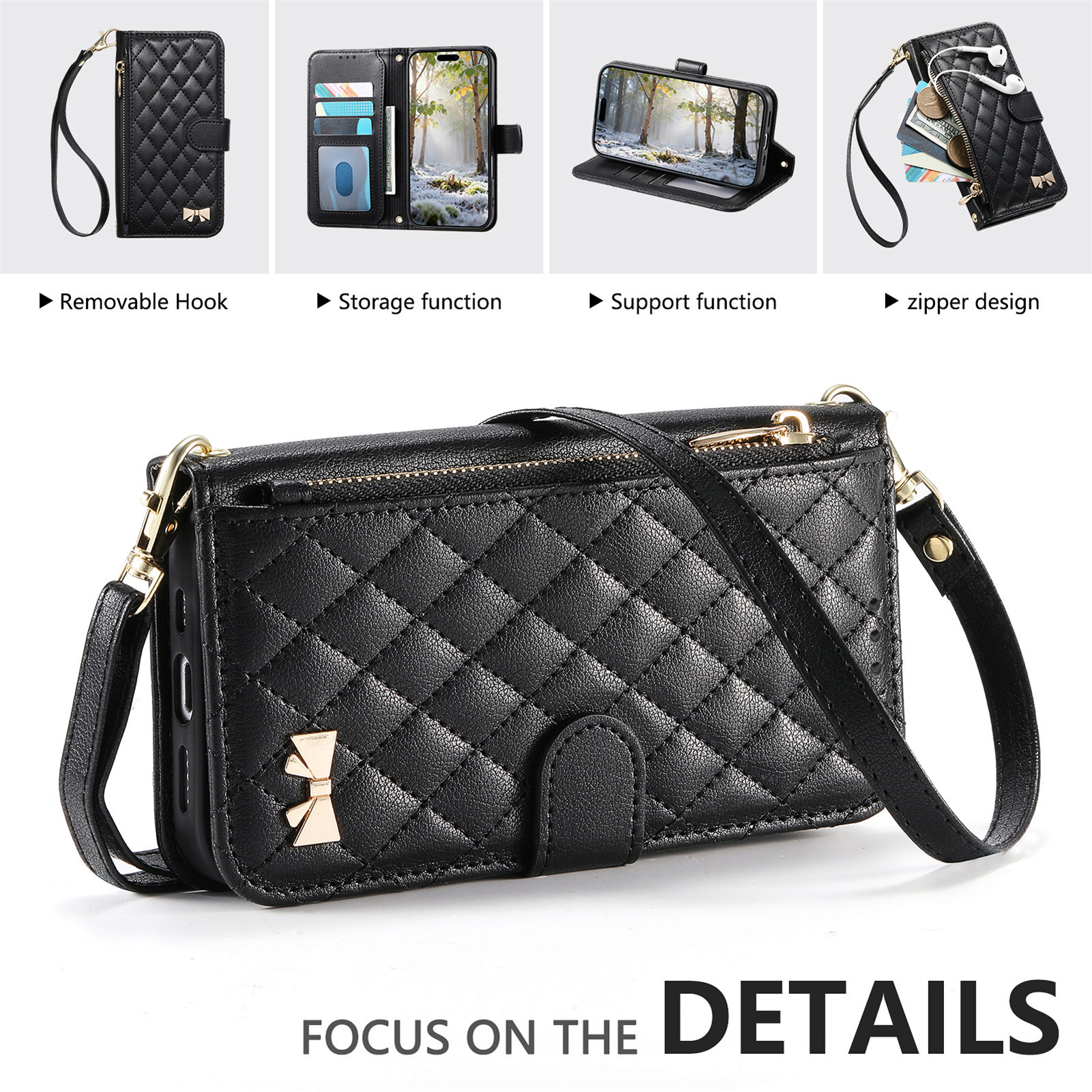 PU Leather Zipper Crossbody Wr – обзор и цена Phone Cases With Loop