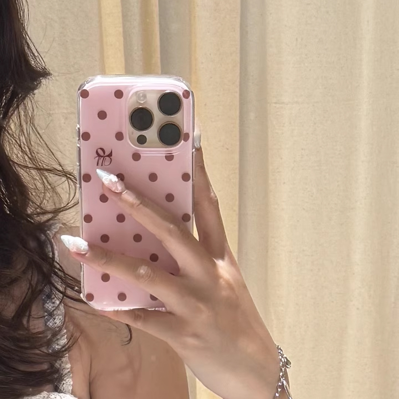 Minimalist Pink Polka Dots Str – обзор и цена Phone Cases Y2K