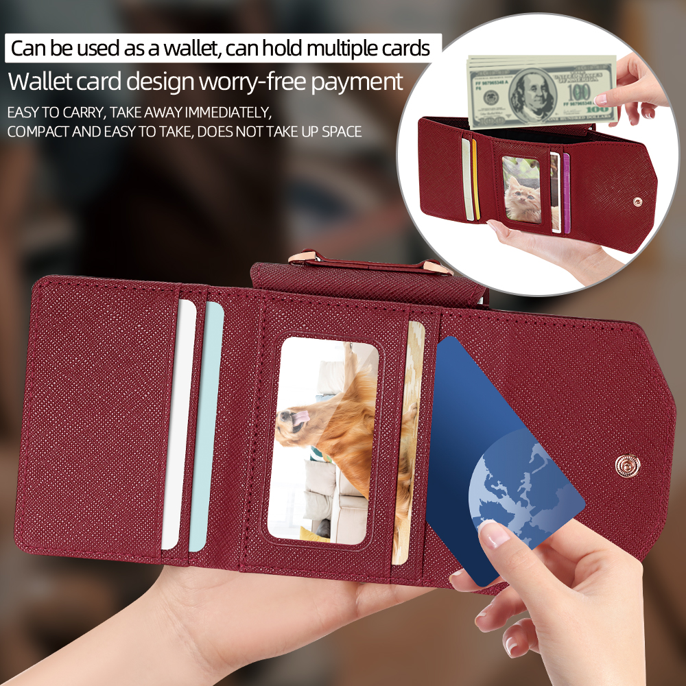 VIETAO Dark Red PU Leather Wal – обзор и цена Phone Cases With Loop