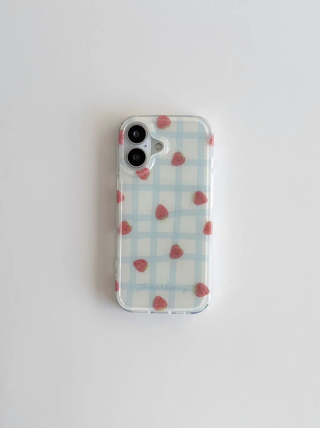 Fresh Blue Grid Pattern Strawb – обзор и цена Phone Cases Y2K