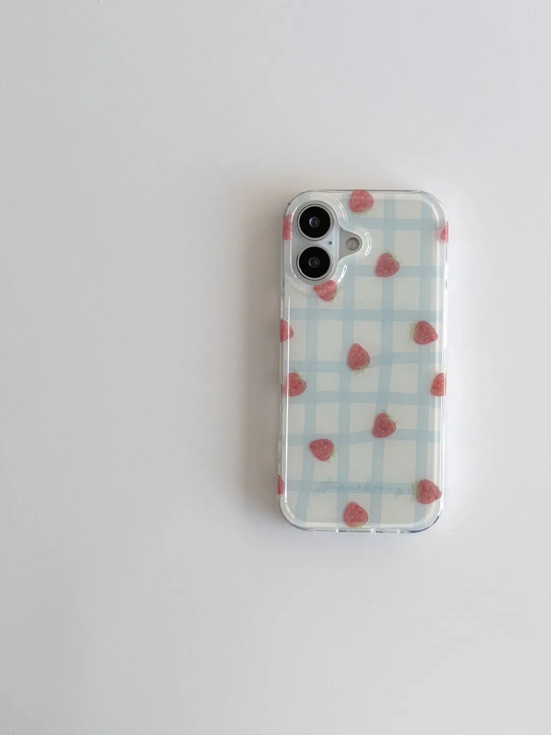 Fresh Blue Grid Pattern Strawb – обзор и цена Phone Cases Y2K