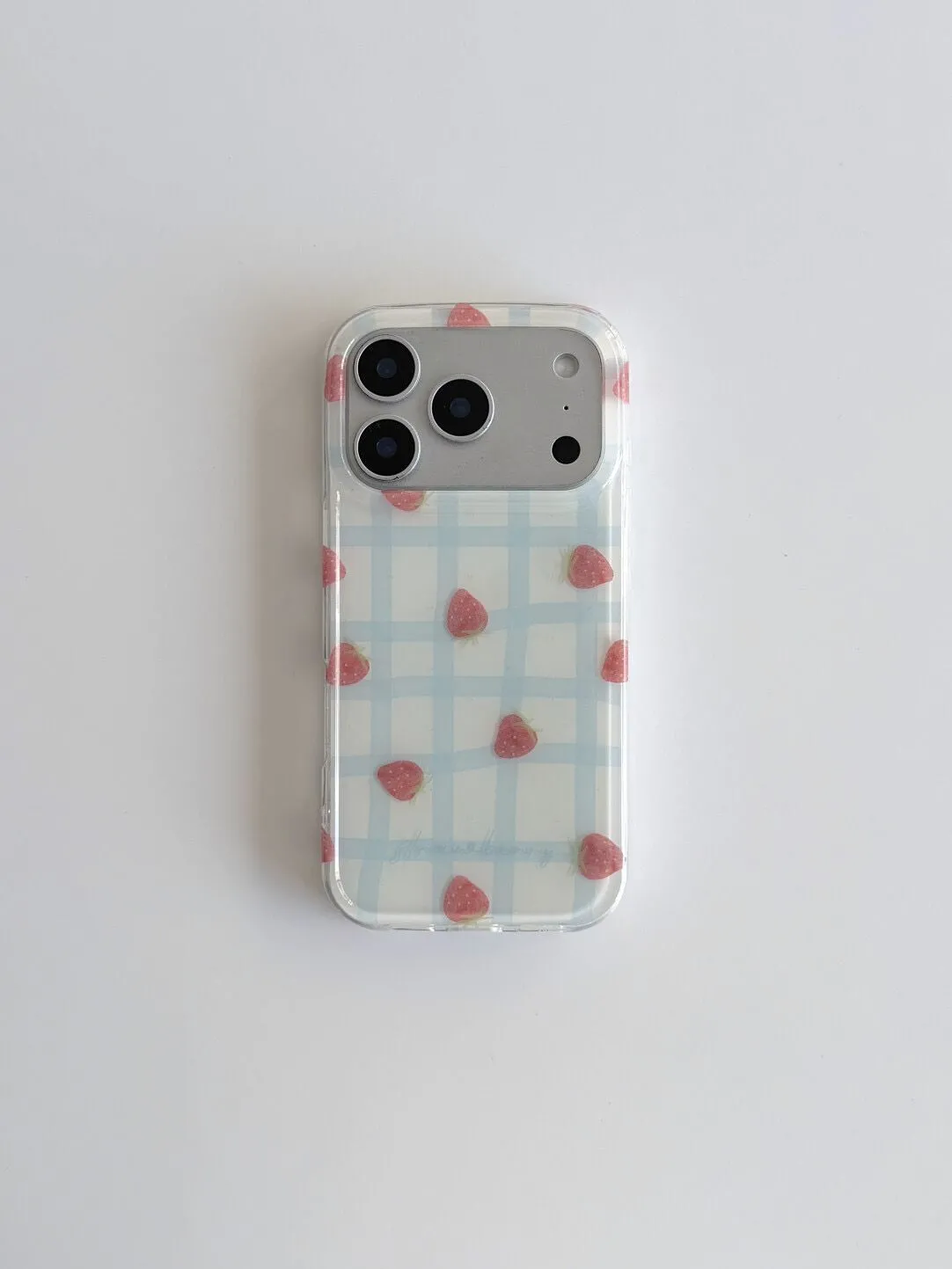 Fresh Blue Grid Pattern Strawb – обзор и цена Phone Cases Y2K