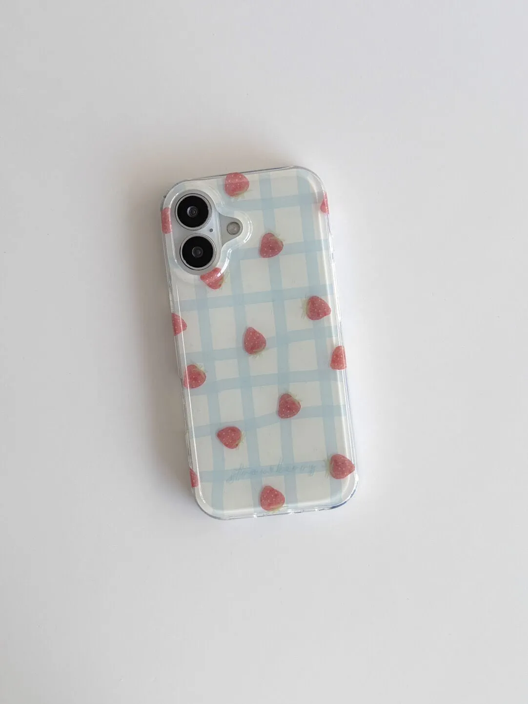 Fresh Blue Grid Pattern Strawb – обзор и цена Phone Cases Y2K